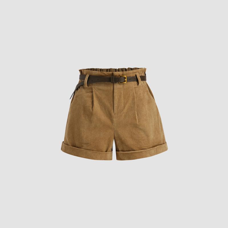 Cider [4 colors, size 0-26] Camel Corduroy Mini Shorts