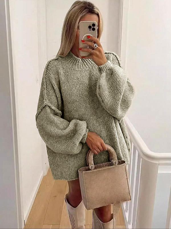 Women's Solid Drop Shoulder Cable Knit Sweater, Casual Long Sleeve Round Neck Jumper for Fall & Winter, Fashion Ladies' Knitwear for Daily Wear