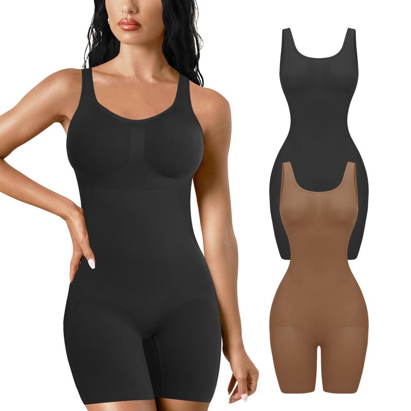 Shorts Bodysuit for Women Tummy Control Shapewear Seamless Sexy Butt Lifting Workout Bodycon One Piece Short Jumpsuit Comfort Fabric Nylon Soft Womenswear Comfortable Compression Slimming Straps Tops Underwear