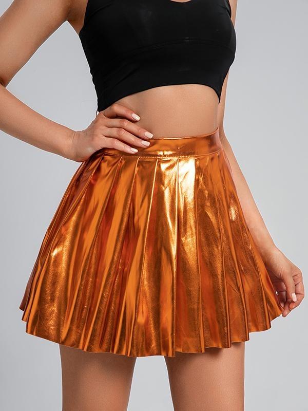 Pleated high-waisted Glitter Skirt Womenswear Bottom