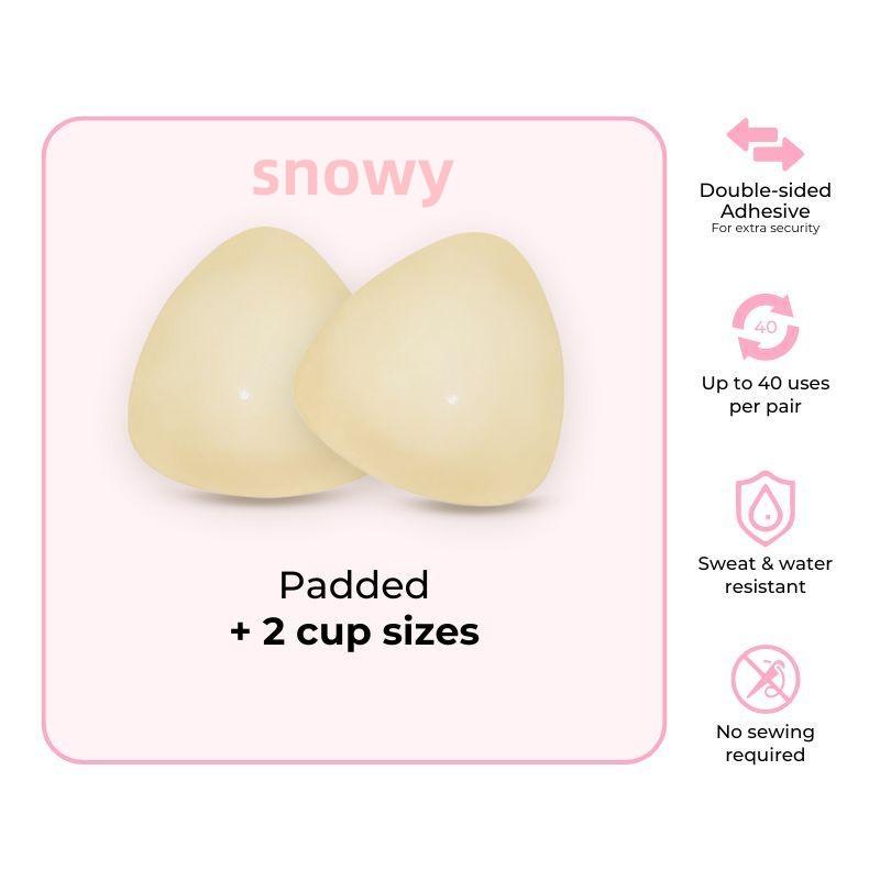 Snowy Sticky Cup Inserts - Instant Boost Double Sided Adhesive Bra Cup for Women,Fitted Fitted Underwear Lady Comfort Clothing Accessories Womenswear brand covers push up swim inserts bikini insert seamless sticky