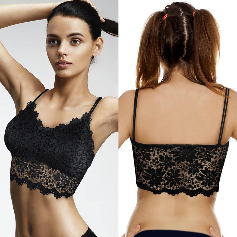 5 Pcs Lace Bralettes for Women Bralette Padded Lace Bande Bra