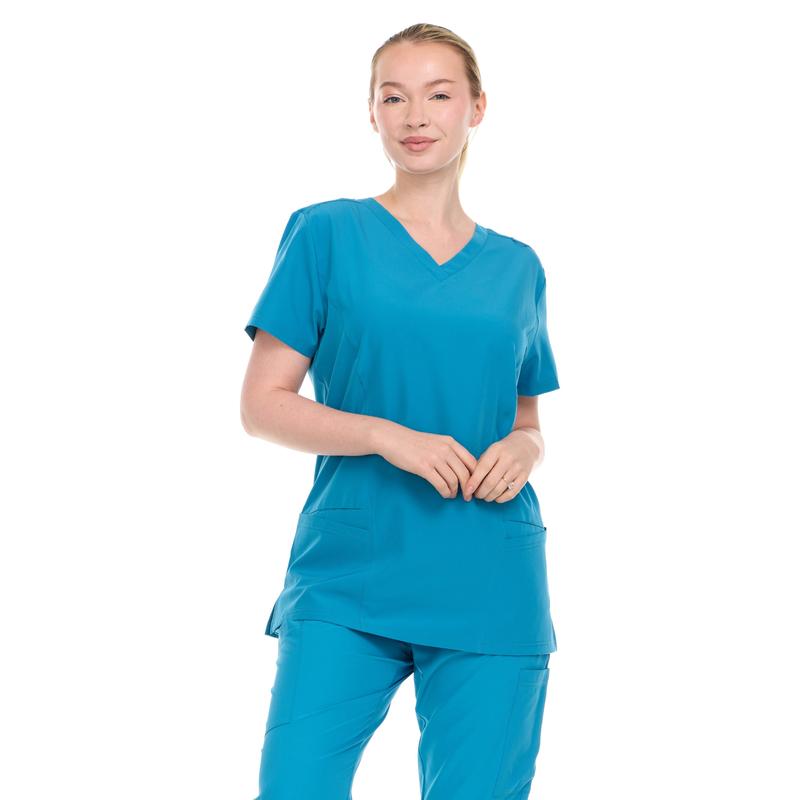 Scrubs for Women Workwear Professionals V-Neck Top, Soft Stretch Comfort Comfortable