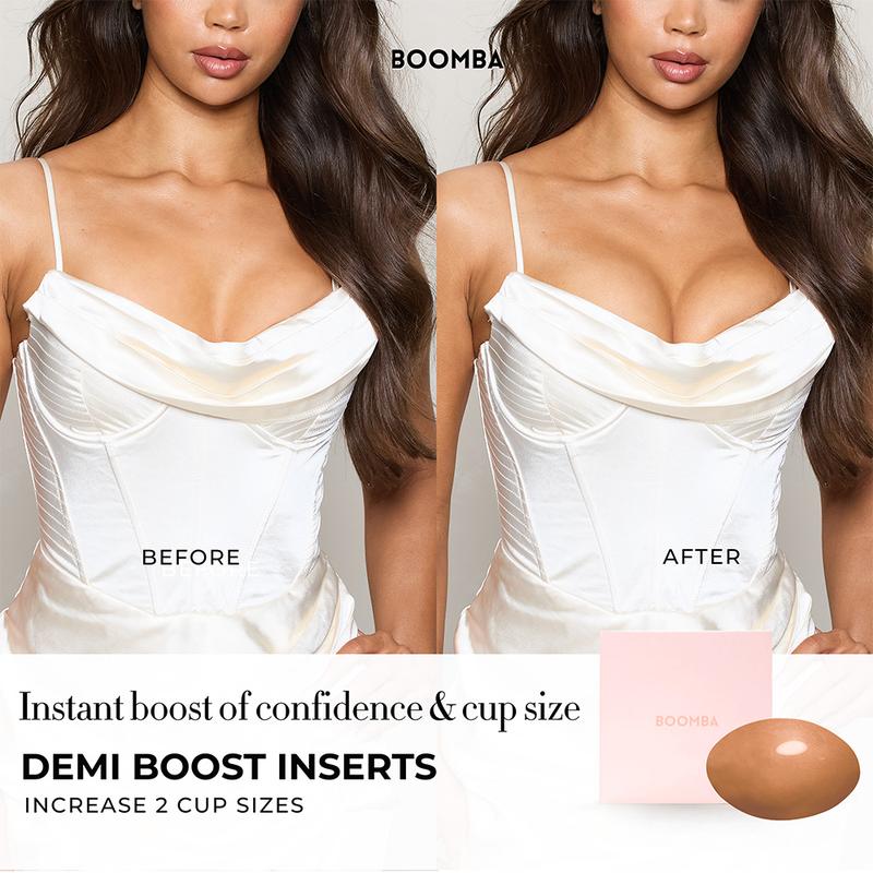 BOOMBA Demi Boost - Patented Sticky Inserts For demi-cup styled clothing - Outfit enhancer