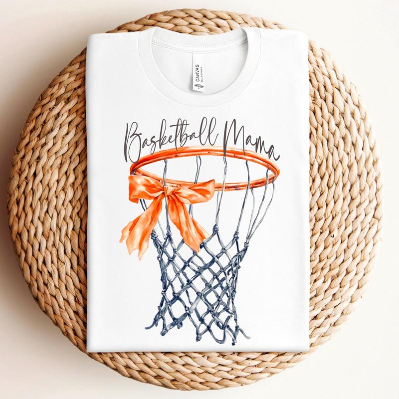 Basketball Graphic Ball Hoop Watercolor Sweater, Basketball Mama High School Sports T-shirt