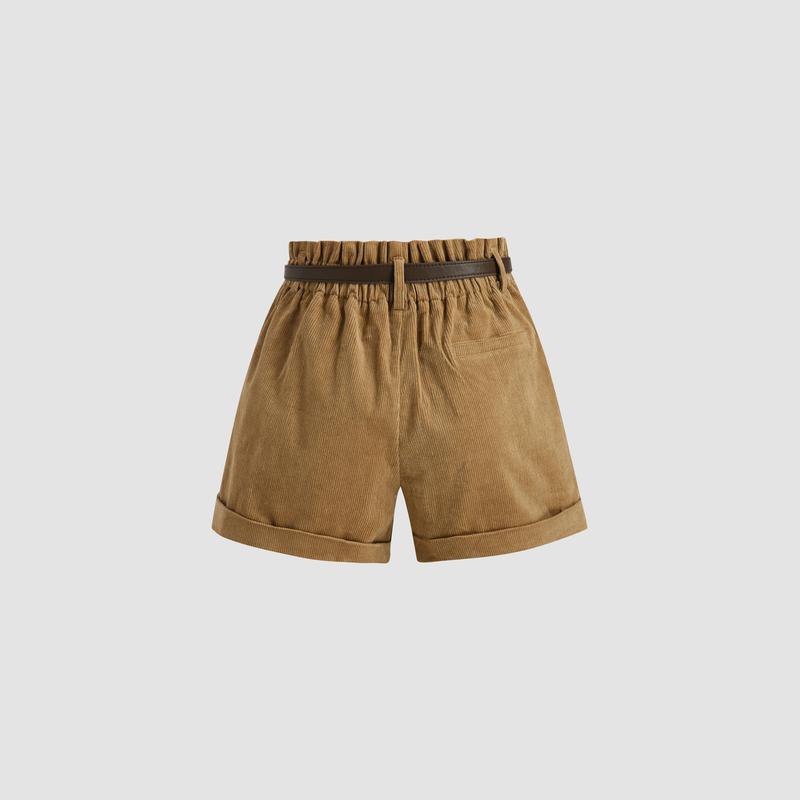 Cider [4 colors, size 0-26] Camel Corduroy Mini Shorts