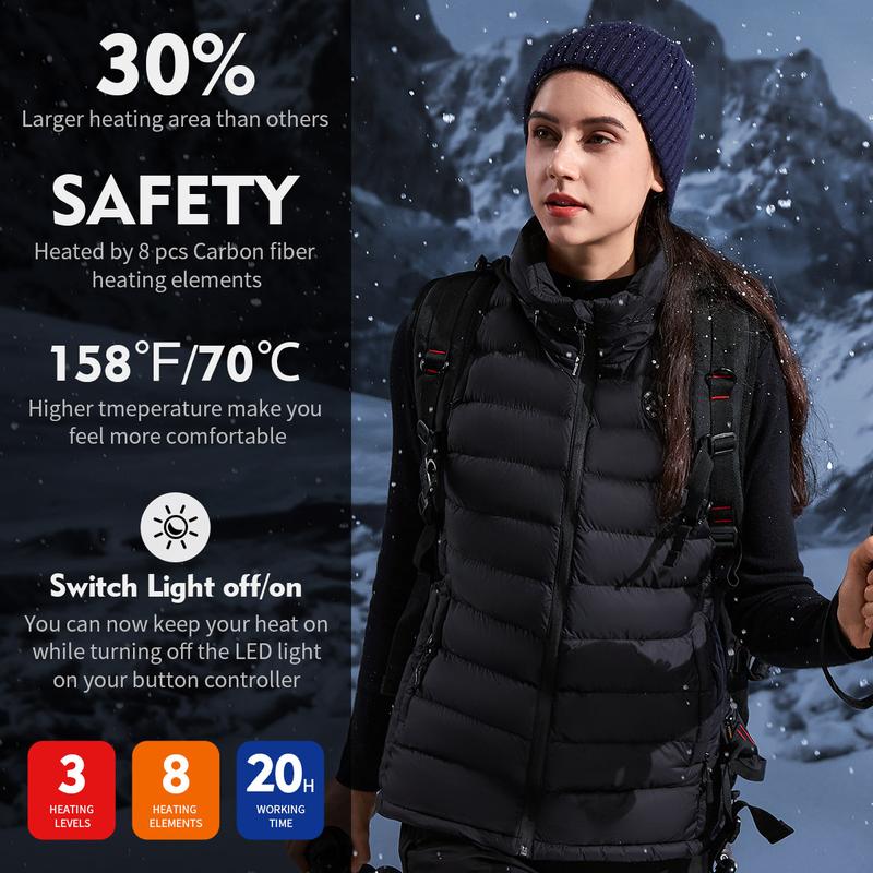 iHood Women's Heated Vest with 7.4V 14400 mAh Battery Pack, Heated Vest for Women with Retractable Heated Hood Washable Hunting Outdoor