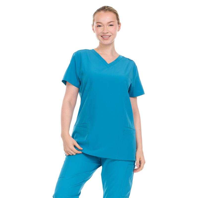 Scrubs for Women Workwear Professionals V-Neck Top, Soft Stretch Comfort Comfortable