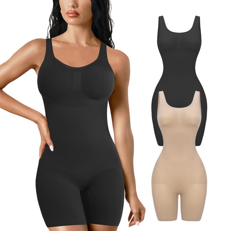 Shorts Bodysuit for Women Tummy Control Shapewear Seamless Sexy Butt Lifting Workout Bodycon One Piece Short Jumpsuit Comfort Fabric Nylon Soft Womenswear Comfortable Compression Slimming Straps Tops Underwear