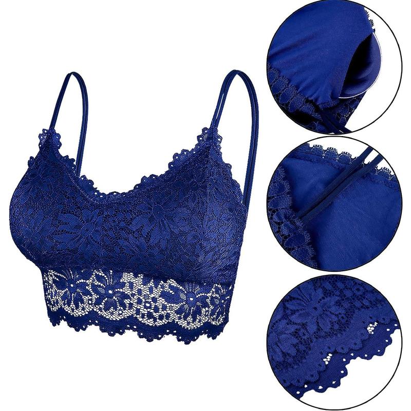 5 Pcs Lace Bralettes for Women Bralette Padded Lace Bande Bra