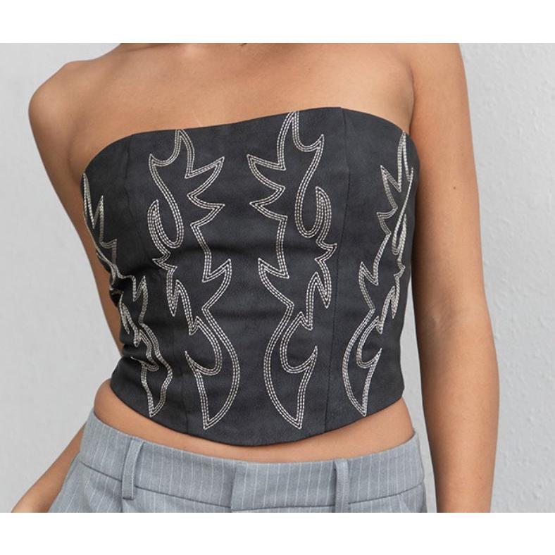 Embroidered Western Corset Top