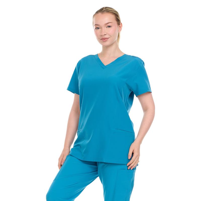 Scrubs for Women Workwear Professionals V-Neck Top, Soft Stretch Comfort Comfortable