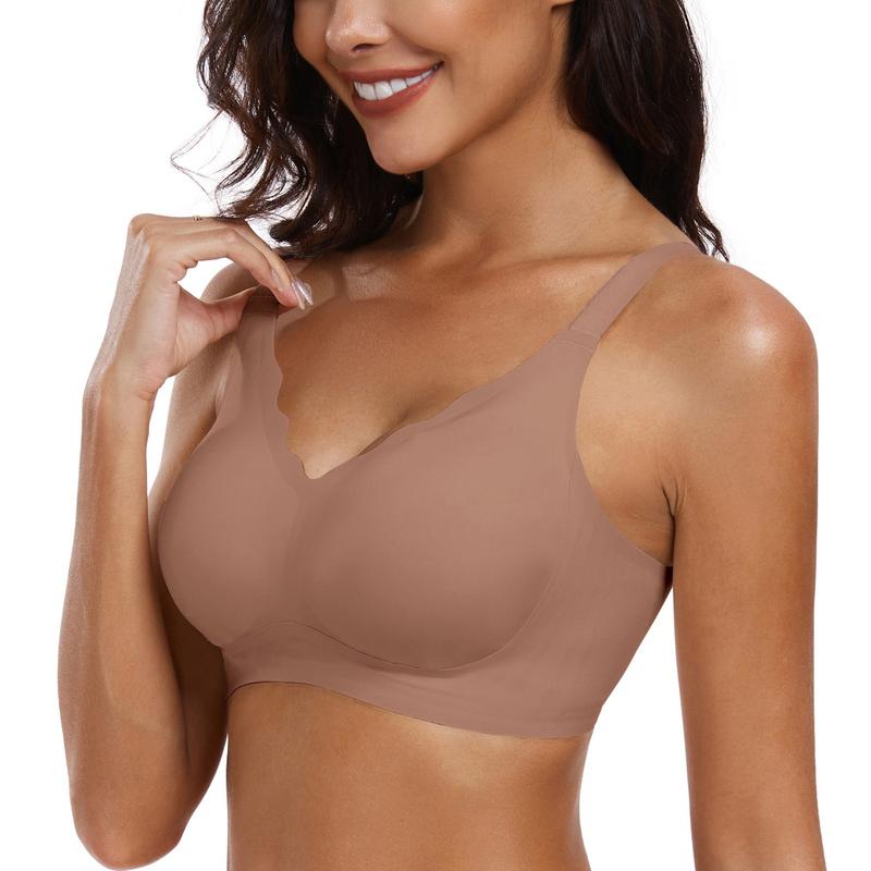 OEAK Women Seamless Soft Push-Up Bralette Wireless No Underwire Comfort Full Coverage Everyday Bra