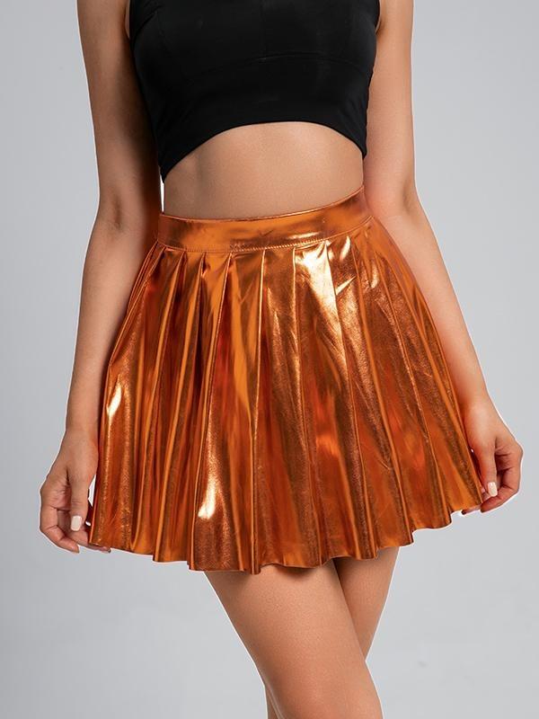 Pleated high-waisted Glitter Skirt Womenswear Bottom