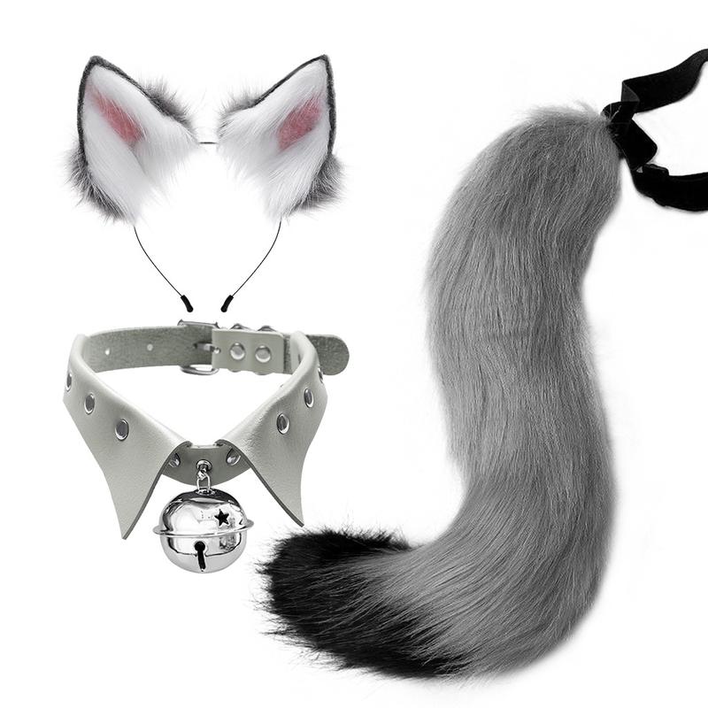 European and American Goths Style Suit Punk Collar Collar Collar Simulation Three-Dimensional Fox Ear Headband Animal Ears Beast Tail Cos