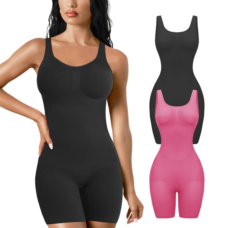 Shorts Bodysuit for Women Tummy Control Shapewear Seamless Sexy Butt Lifting Workout Bodycon One Piece Short Jumpsuit Comfort Fabric Nylon Soft Womenswear Comfortable Compression Slimming Straps Tops Underwear