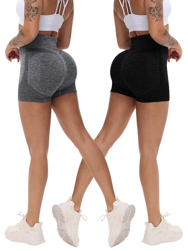 Women's Solid Color High Waist Skinny Shorts, Casual Comfy Breathable Seamless Short Leggings for Daily Wear, Ladies Summer Bottoms