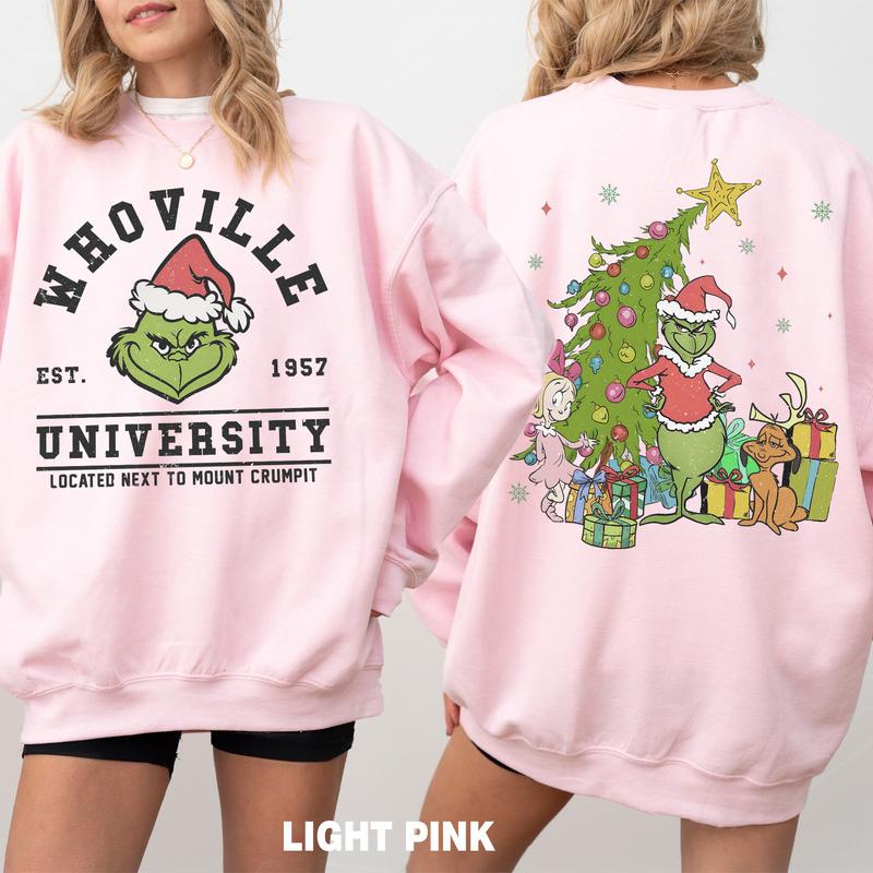 Retro Whoville University Sweatshirt, Grinchmas Shirt, Christmas Movie Sweatshirt, Grinch Christmas Sweatshirt Hoodie