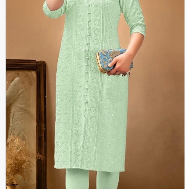 Cotton Lucknowi Heavy Chikankari kurti ( pants not included)