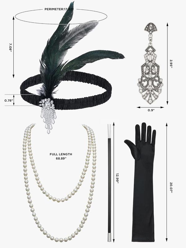 Flapper Dresses 1920s Gatsby Dresses for Women Roaring 20s Costumes Great Gatsby Outfits with 20s Accessories Set