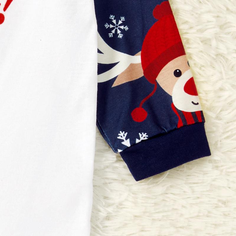 PatPat Christmas Family Pajamas Reindeer Pattern Big Graphic Raglan Sleeves Pajamas Sets