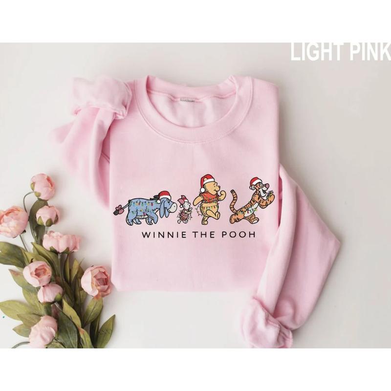 Vintage Winnie Pooh And Friends Christmas Sweatshirt, Pooh Bear Christmas Shirt, Christmas Shirt, Retro Christmas Tee 8H9X1