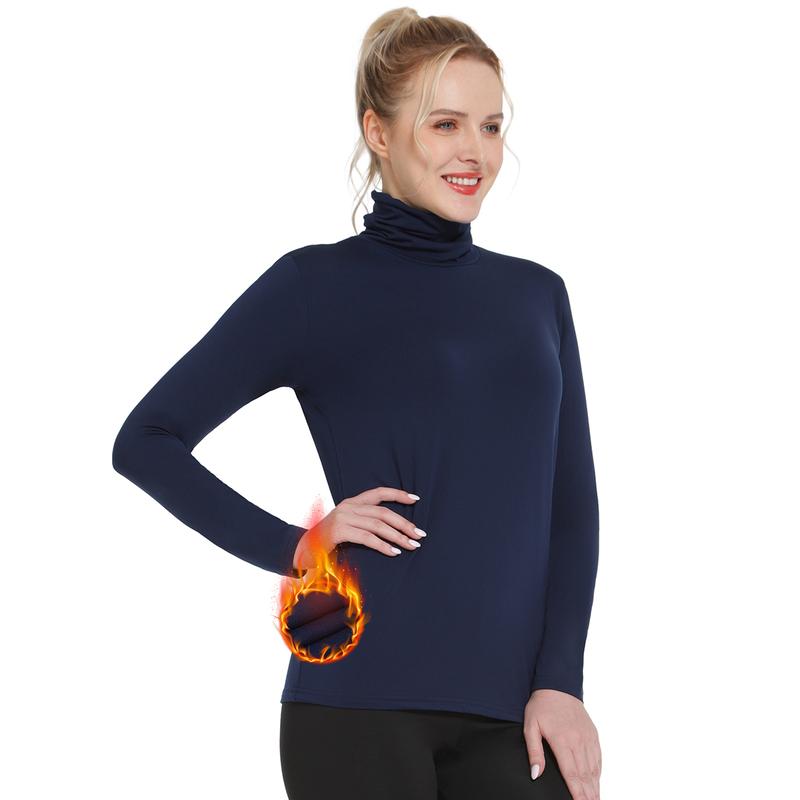 Thermal Top for Women Turtleneck Shirt Long Sleeve Undershirt Ultra Soft Fleece Lined Base Layer