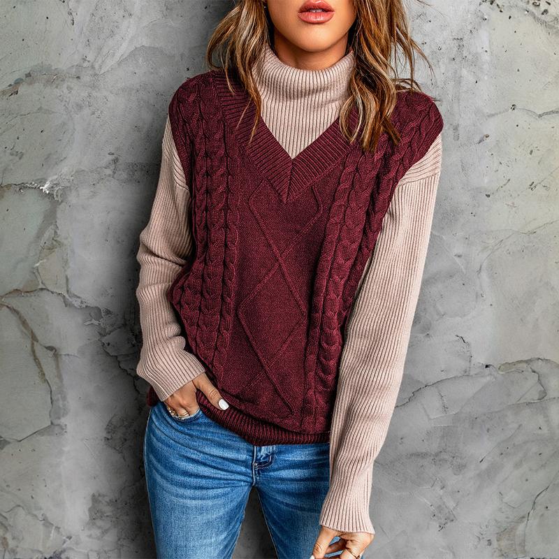 EVALESS Womens Sweater Vest V Neck Sleeveless Solid Color Ribbed Knitter Casual Loose Basic Pullover Sweaters Tops 2024 Womenswear Outfits