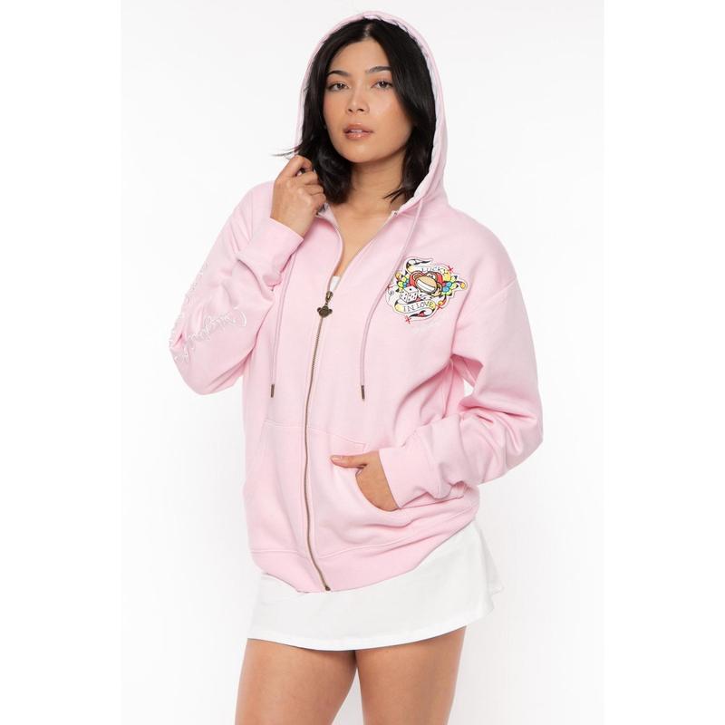 Lucky - Bobby Jack Oversized Premium Zip Hoodie - Pink