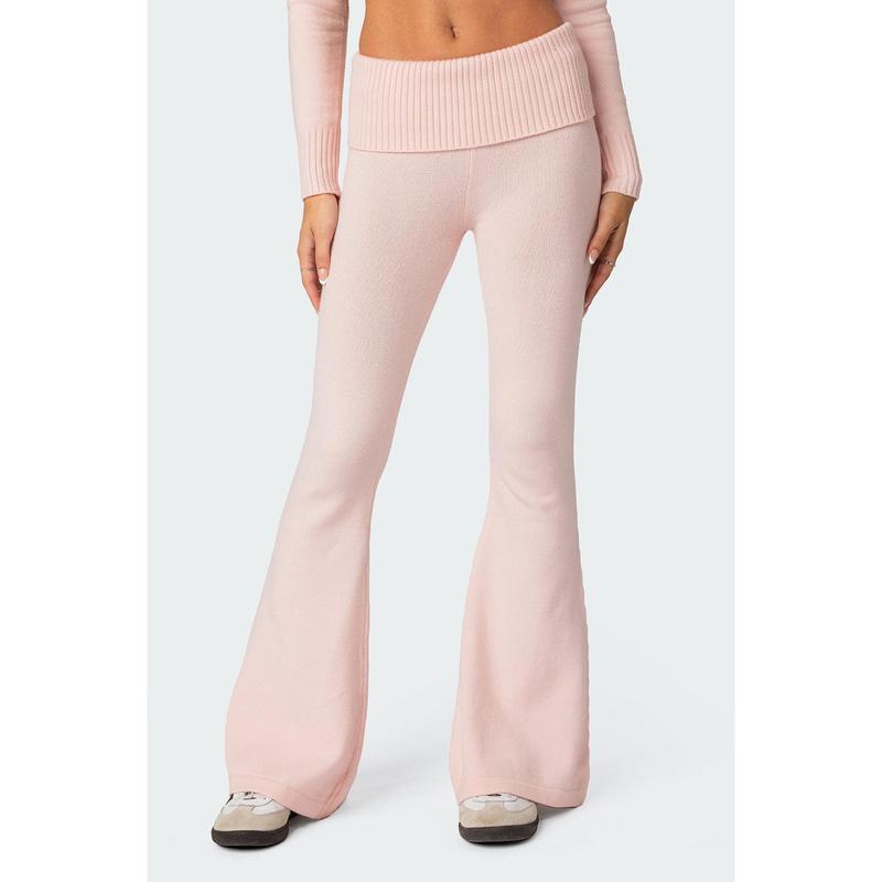 Desiree Knitted Low Rise Fold Over Pants