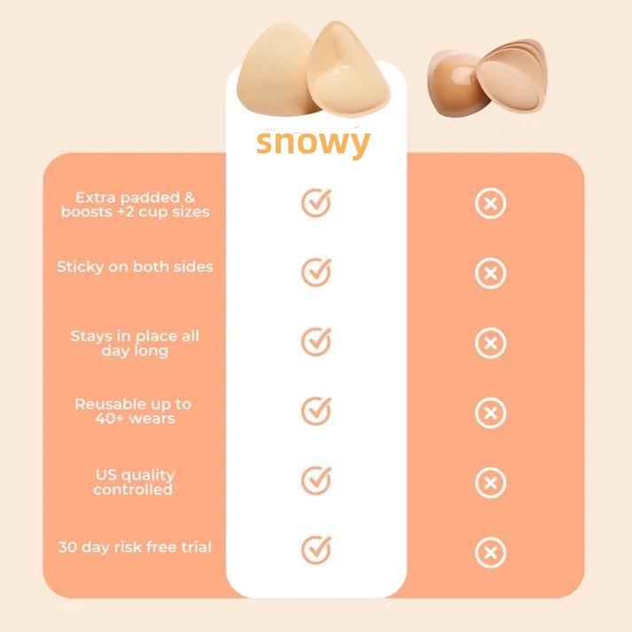 Snowy Sticky Inserts - Instant Boost Double Sided Adhesive Bra Cup, HULILY  ,Outfit Enhancer, Push Up Ultra Boost Inserts for Women - Fitted, Clothing, Clothing Fitted Underwear Lady Comfort