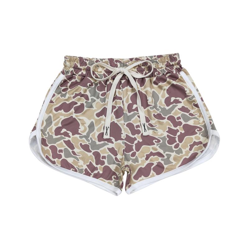 SS0177-Women hunting green camo milk silk shorts