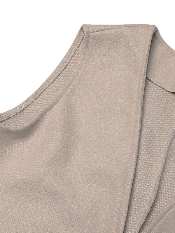 Women's Plain Split Hem V Neck Tank Dress, Casual Sleeveless Pocket Dress for Spring & Fall, Women's Clothing for Daily Wear