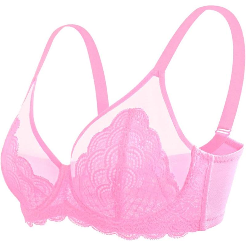 Minimizer Bra for Women - plus Size Lace Bra Womans Full Coverage Bras Unlined Underwire Bra for Heavy Breast HSIA