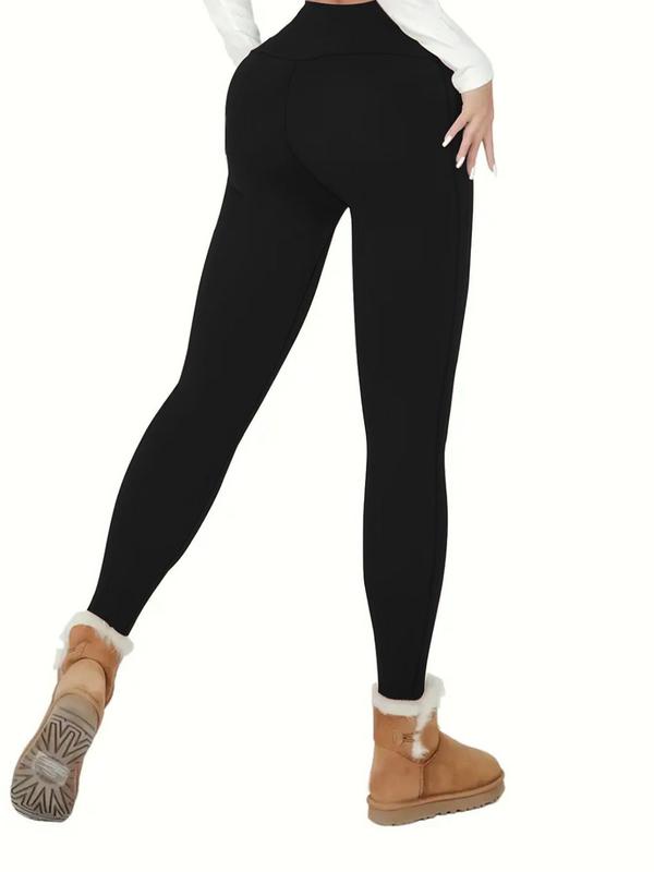 Women's Solid High Waist Leggings, Casual Comfy Warm Skinny Pants for Daily Wear, Ladies Bottoms for All Seasons