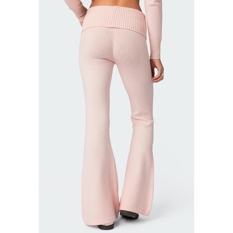 Desiree Knitted Low Rise Fold Over Pants