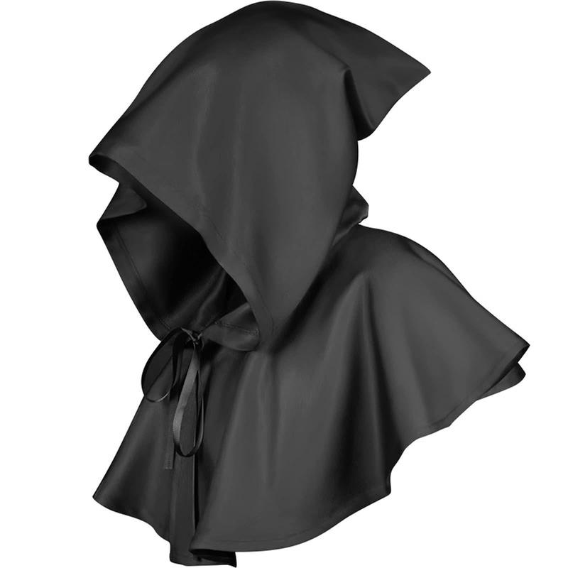 Solid Color Hooded Cape, Medieval Magic Cape, Cosplay Costume, Costume Accessories for Outdoor Sports, Party, Festival