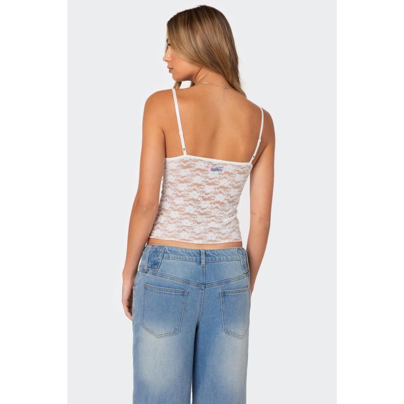 Eira Sheer Lace Tank Top