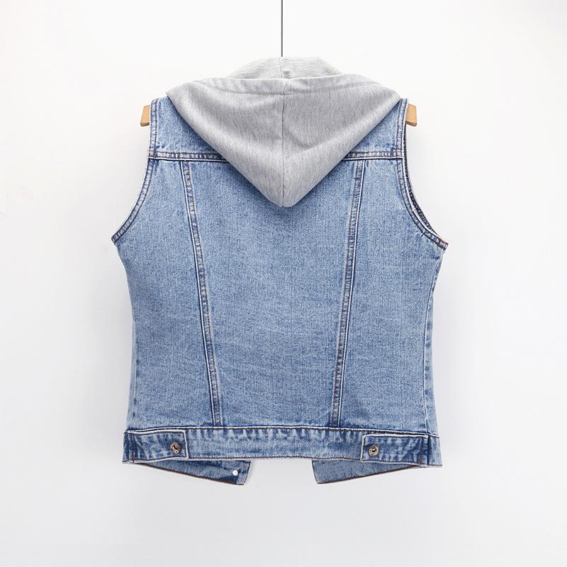 Short Sleeveless Denim Vest, Women's Vest Waistcoat, Ripped Top Outerwear Coat Cardigan Vest, 2024 hot selling styles Denim Tops for  Autumn, Women's Daily Clothing