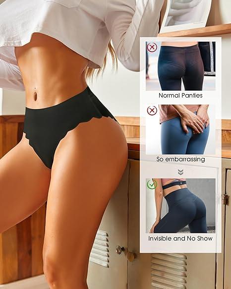 ETAOLINE Womens Seamless Thongs for Women No Show Panties Underwear Cotton Womenswear