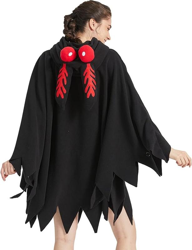 Unisex Mothman Costume Mothman Cosplay Hooded Christmas Costumes Party Cape