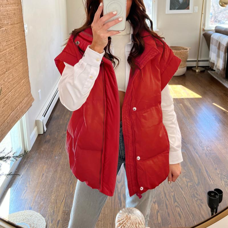 Womens Warm Puffer Vest Sleeveless Stand Collar Lightweight Puffy Coat Full Zip Winter Outerwear with Pockets