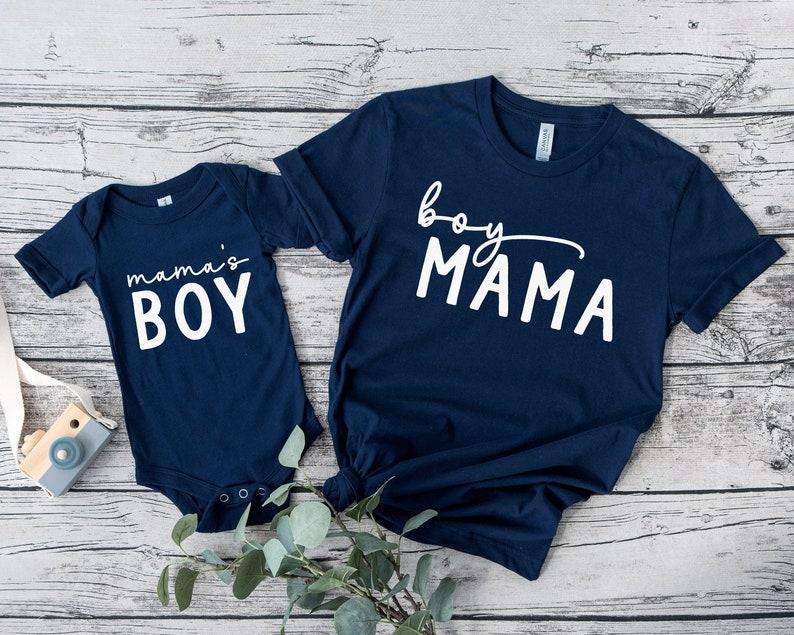 Mama's Boy Matching Shirts, Boy's Mama Matching Set, Mom and Son T-Shirt, Mother and Son T-Shirts, Mommy and Me, Mum and Me, Gift for Mom Womenswear Athletic