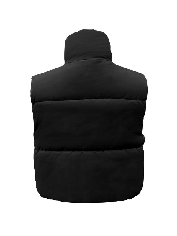 Women's Solid Drawstring Quilted Vest Coat, Casual Funnel Neck Sleeveless Outerwear for Fall & Winter, Women's Clothing for Daily Wear