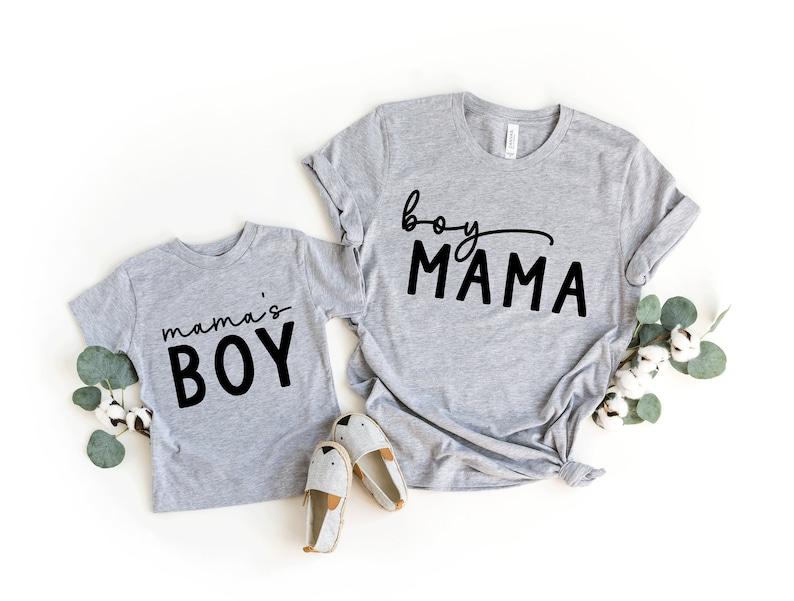 Mama's Boy Matching Shirts, Boy's Mama Matching Set, Mom and Son T-Shirt, Mother and Son T-Shirts, Mommy and Me, Mum and Me, Gift for Mom Womenswear Athletic