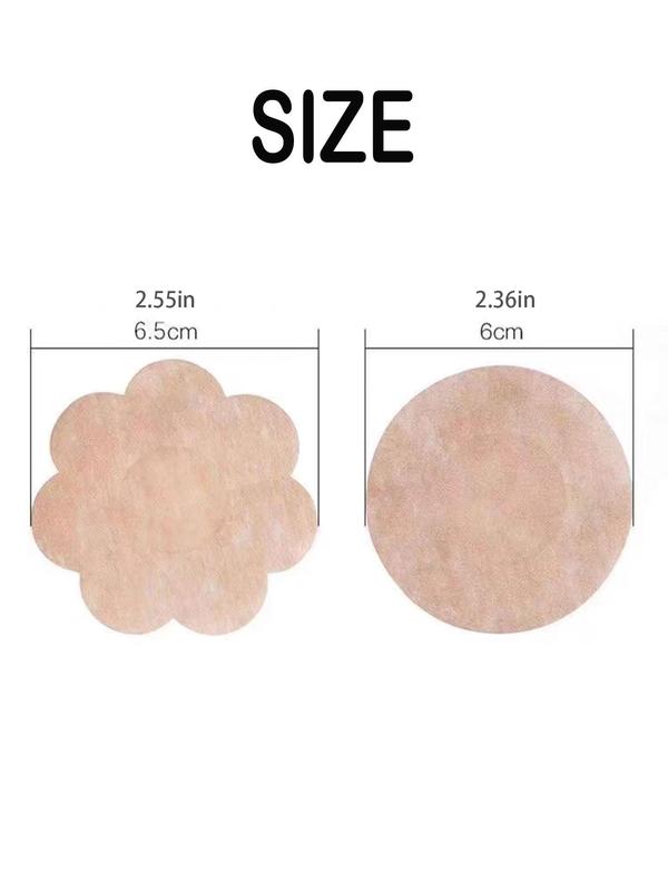 Women's 10 Pairs Flower & Round Shaped Nipple Covers, Disposable Comfortable Breathable Anti-slip Breast Protectors For Daily Wear, Women's Lingerie Accessories For All Seasons