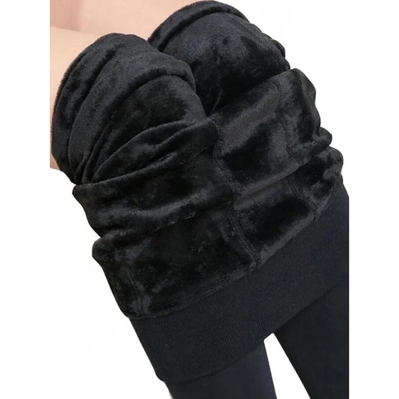 Winter Leggings Knitting Velvet Casual Legging New High Elastic Thicken Lady's Warm Black Pants Skinny Pants For Women Leggings Womenswear Asian