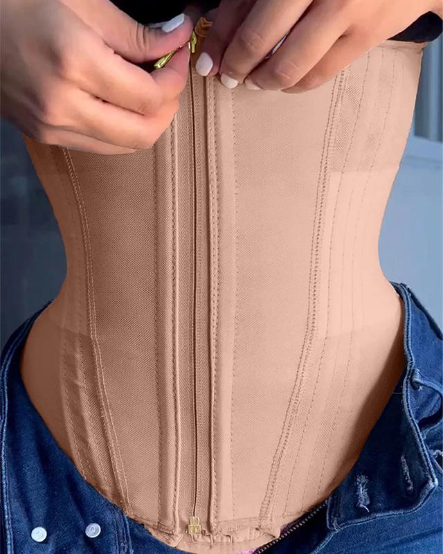 Curvy-faja Zipper & Breasted Shaperwear Tank Top Shapewear Womenswear