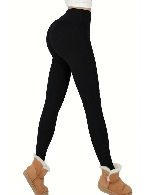 Women's Solid High Waist Leggings, Casual Comfy Warm Skinny Pants for Daily Wear, Ladies Bottoms for All Seasons