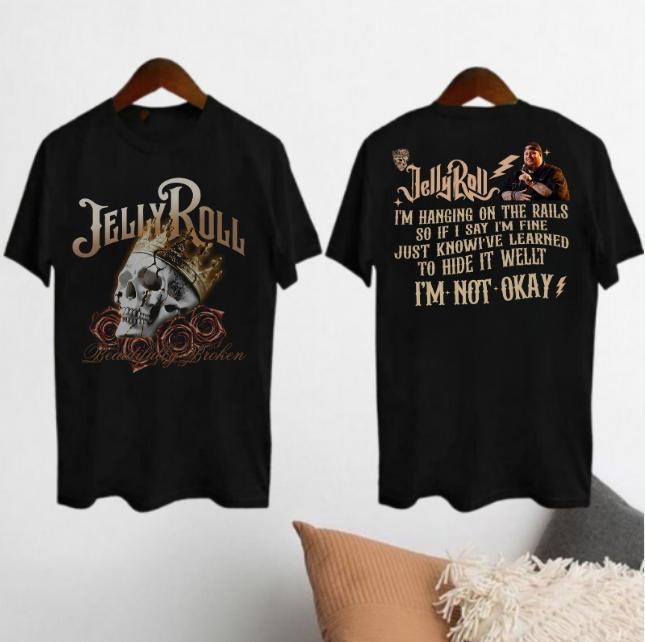 Official Version JellyR Beautifully Broken Lyrics  Shirt, Gift For Fan Casual Cotton Suitable for Anyone Womenswear Top Women